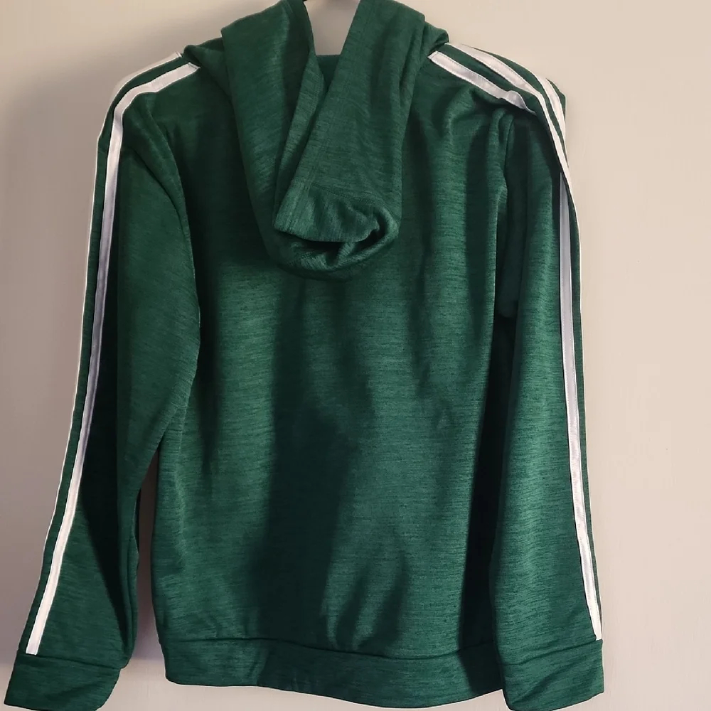 Adidas Green Hoodie with White Accents